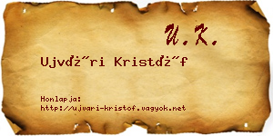 Ujvári Kristóf névjegykártya