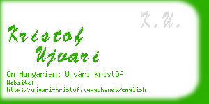 kristof ujvari business card