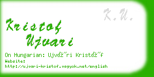 kristof ujvari business card